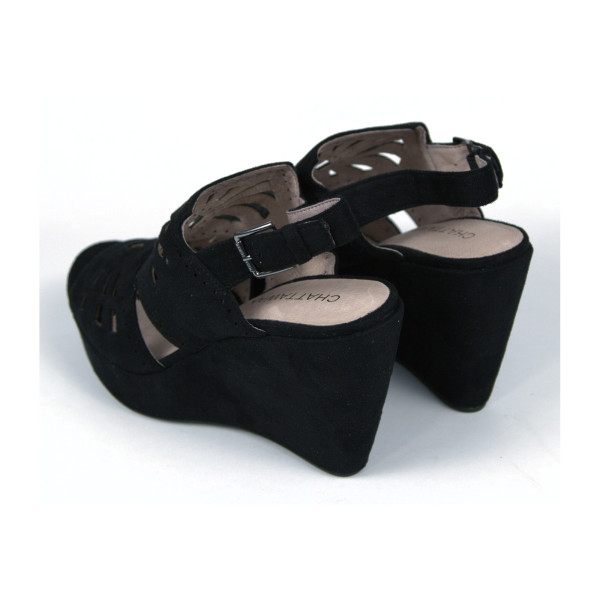 Sandalias de cuña Liseron negras — Chattawak