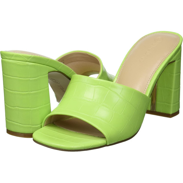 Mules à talon Pattie vert lime — The Drop