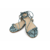 Sandales Samantha à lacets motif serpent bleu — The Drop