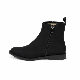 Botines planos negros con cremallera — Amazon Essentials