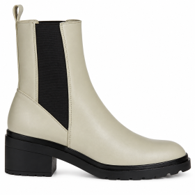 Stiefeletten Frau Ecru mit Plateau - Look Lifestyle Premium