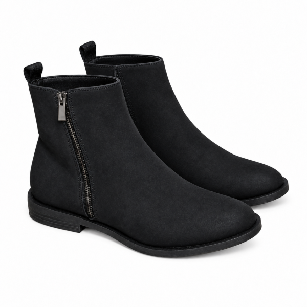 Botines Camilla de ante negro para mujer - elegantes y cómodos