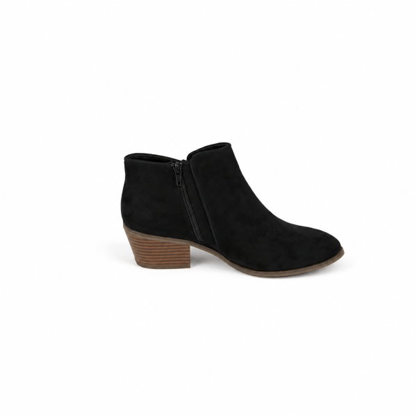 Botines de ante negro de tacón bajo — Amazon Essentials