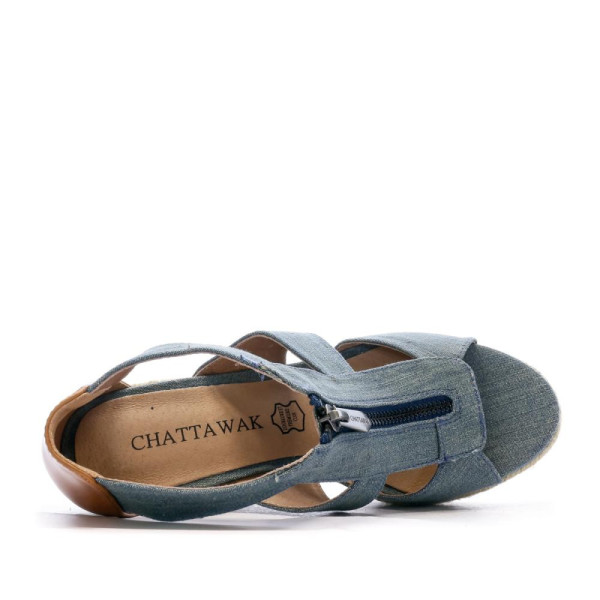 Debby denim wedge sandals — Chattawak
