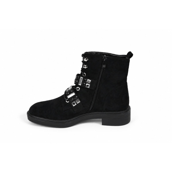 Black Rhinestone Ankle Boots — Exquily