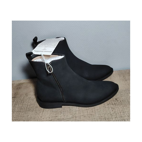 Bottines femme Camilla noir suède – chic & confortables