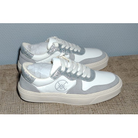 women's gray sequined bilbao sneaker - profile view