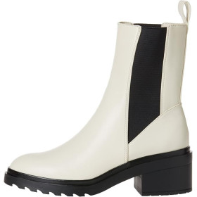 Stiefeletten Frau Ecru mit Plateau - Look Lifestyle Premium
